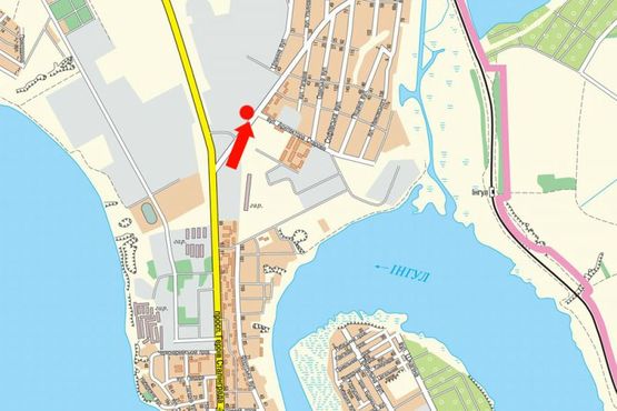 Схема рекламной плоскости по адресу Малко-Тырновская ул. (бывш. Ульяновых ул.) / Старова ул., из центра