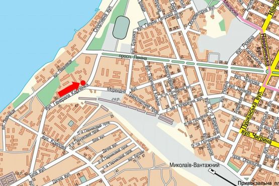 Схема рекламної площини за адресою Карпенко ул. / Мореходная ул., возле АЗС "Amic", в центр