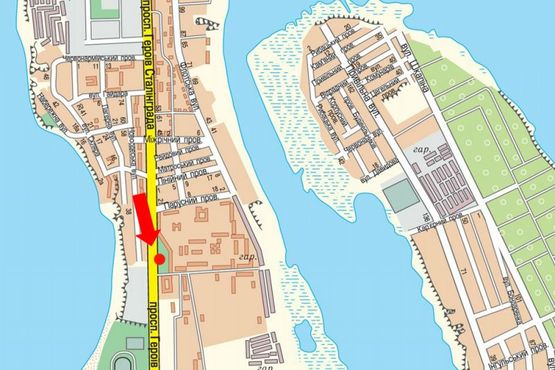 Схема рекламной плоскости по адресу Героев Сталинграда пр., 7, возле ТРЦ "Магеллан", супермаркетов "Таврия В", "Эльдорадо", в центр