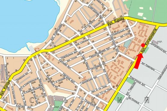 Схема рекламной плоскости по адресу Космонавтов ул., 142, возле супермаркетов "АТБ", "Watsons", из центра Схема рекламной плоскости по адресу Космонавтов ул., 142, возле супермаркетов "АТБ", "Watsons", из центра