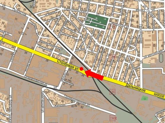 Схема рекламної площини за адресою Столбовая ул., 83 / Степная ул., возле АЗС "Socar", в центр, нижняя