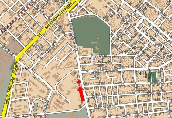 Схема рекламної площини за адресою Люстдорфская дорога, 114/1, в центр