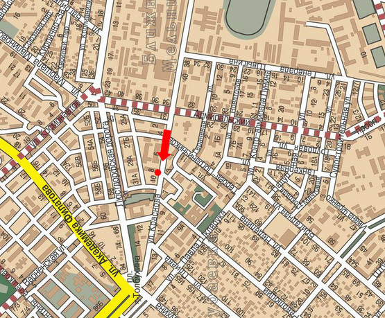 Схема рекламной плоскости по адресу Краснова ул., 3, возле банка "Пивденный", из центра