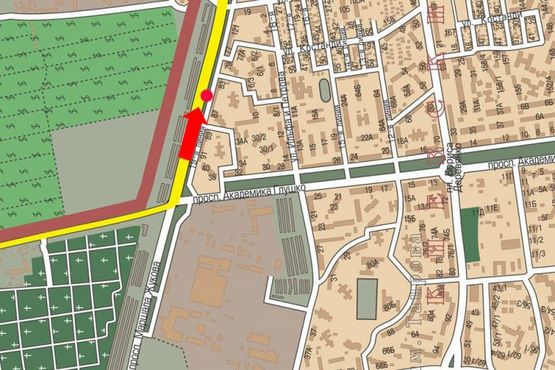 Схема рекламной плоскости по адресу Небесной Сотни пр. (бывш. Жукова пр.), 4В, разделитель, в центр, левая