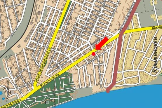 Схема рекламної площини за адресою Южная дорога, 30, в центр