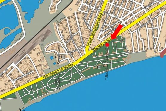 Схема рекламной плоскости по адресу Южная дорога, 3, в центр