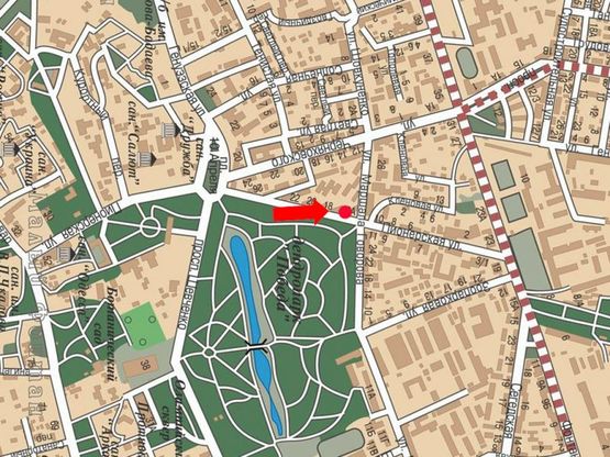 Схема рекламной плоскости по адресу Академическая ул. (бывш. Пионерская ул.), 16А / Говорова ул., в сторону Фонтанской дороги