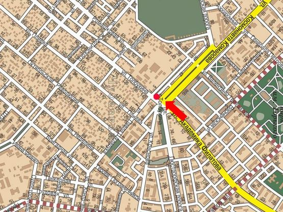 Схема рекламної площини за адресою Толбухина ул. / Люстдорфская дорога, 27/44, возле супермаркета "Мегадом"