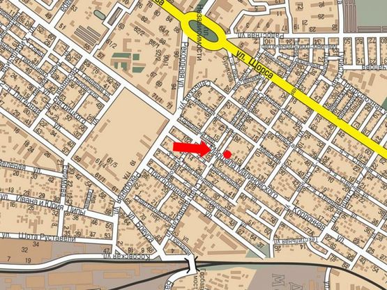 Схема рекламної площини за адресою Малиновского ул., 101 / Спартаковская ул., со стороны Малиновского строительного рынка (флажок)