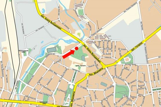 Схема рекламной плоскости по адресу Литовская ул. / Кавказская ул., возле парка "Еврейка", из центра