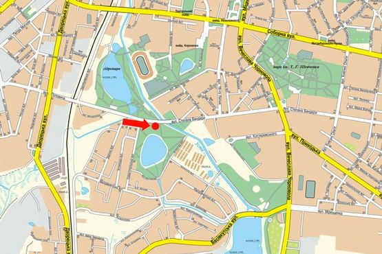 Схема рекламної площини за адресою Бандеры ул., мост, в центр