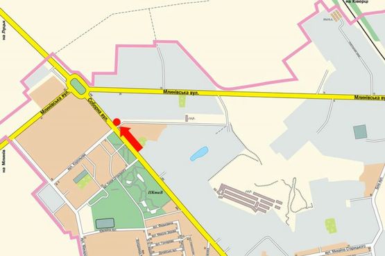 Схема рекламной плоскости по адресу Соборная ул. / Королёва ул., из центра Схема рекламной плоскости по адресу Соборная ул. / Королёва ул., из центра