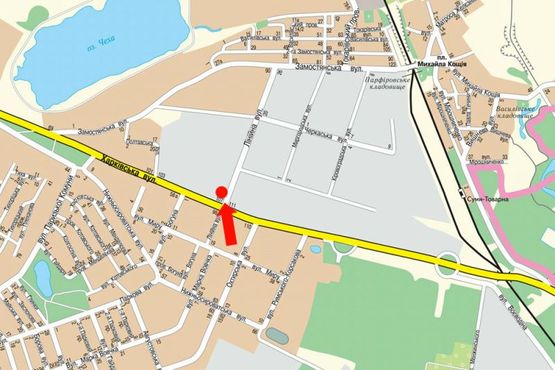 Схема рекламной плоскости по адресу Харьковская ул. / Линейная ул. (флажок) Схема рекламной плоскости по адресу Харьковская ул. / Линейная ул. (флажок)