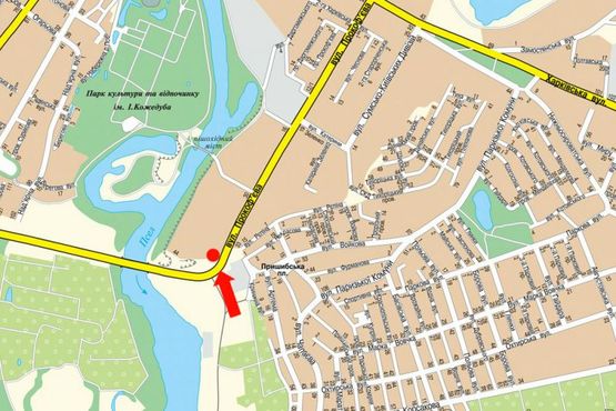 Схема рекламної площини за адресою Прокофьева ул., 46, в сторону Харьковской ул. Схема рекламної площини за адресою Прокофьева ул., 46, в сторону Харьковской ул.