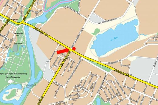 Схема рекламної площини за адресою Харьковская ул. / Лушпы пр., из центра Схема рекламної площини за адресою Харьковская ул. / Лушпы пр., из центра