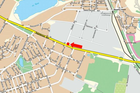 Схема рекламної площини за адресою Харьковская ул. / Линейная ул., в центр