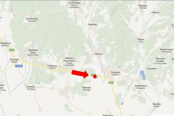 Схема рекламної площини за адресою Трасса Киев - Чоп, с. Среднее, в сторону города Мукачево, возле виноградников