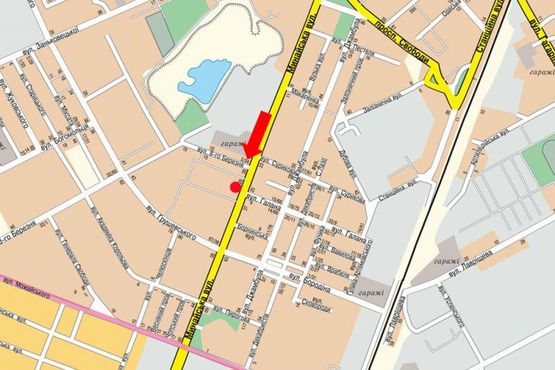 Схема рекламной плоскости по адресу Минайская ул., 28, возле магазина "Осетия"