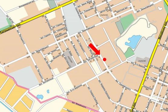 Схема рекламної площини за адресою Грушевского ул., возле отделения "Автолюкс", рядом с остановкой "магазин Океан"