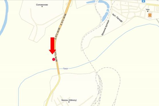 Схема рекламної площини за адресою Контрольно-пропускной пункт "Чоп", выезд со страны в сторону Венгрии