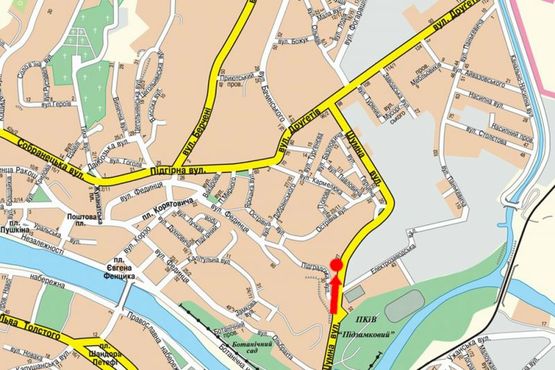 Схема рекламної площини за адресою Шумная ул., в сторону завода “Гелиос”