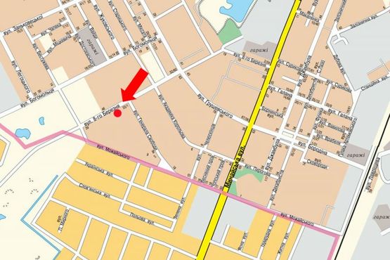 Схема рекламної площини за адресою 8 Марта ул. / ул. Ген. Свободы, возле Бизнес-центра