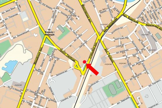 Схема рекламної площини за адресою Станционная ул., напротив ж/д вокзала