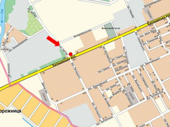 Схема рекламної площини за адресою Капушанская ул. - ул. Бабяка, в сторону Легоцкого ул.