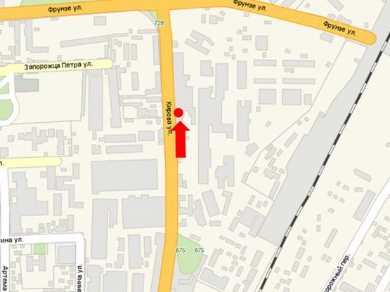 Схема рекламної площини за адресою Батожская ул. (бывш. Кирова ул.), 8, напротив, из центра