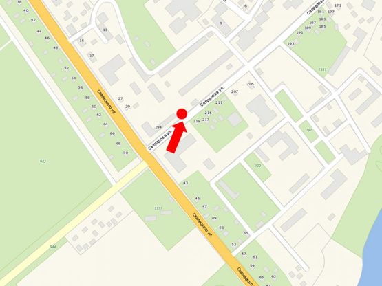 Схема рекламної площини за адресою Князей Кориатовичей ул. (бывш. Свердлова ул.), 184, в центр