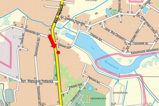 Схема рекламной плоскости по адресу Покровская ул. (бывш. ул. Щорса) ул., 112, возле АЗС "Народна"