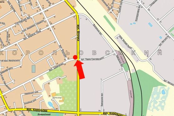 Схема рекламной плоскости по адресу Витрука ул. / ул. Шевченко, возле супермаркетов "Олди", "АТБ", в центр, на светофоре