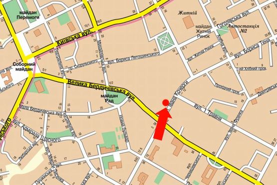 Схема рекламной плоскости по адресу Кочерги ул. / ул. 1-го мая, возле "Детского  Мира", магазина "Евротоп" Схема рекламной плоскости по адресу Кочерги ул. / ул. 1-го мая, возле "Детского  Мира", магазина "Евротоп"