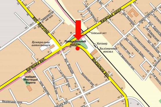 Схема рекламной плоскости по адресу майдан Привокзальний, 6/126