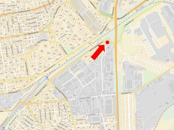 Схема рекламної площини за адресою Магистральная ул., 94 возле ж/д переезда, из центра