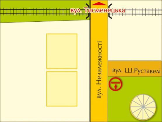 Схема рекламной плоскости по адресу вул. Незалежності – Руставелі