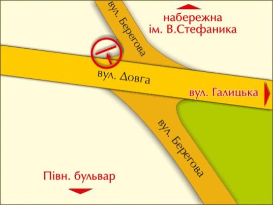 Схема рекламної площини за адресою вул. Довга, 26 Схема рекламної площини за адресою вул. Довга, 26