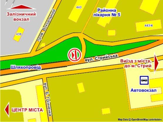 Схема рекламної площини за адресою вул. Стрийська (біля шляхопроводу)