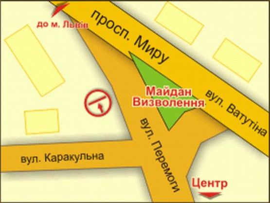 Схема рекламной плоскости по адресу Майдан Визволення, 8