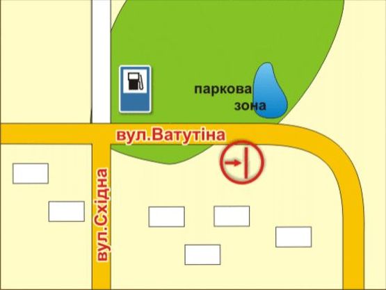 Схема рекламной плоскости по адресу вул. Ватутіна, 2