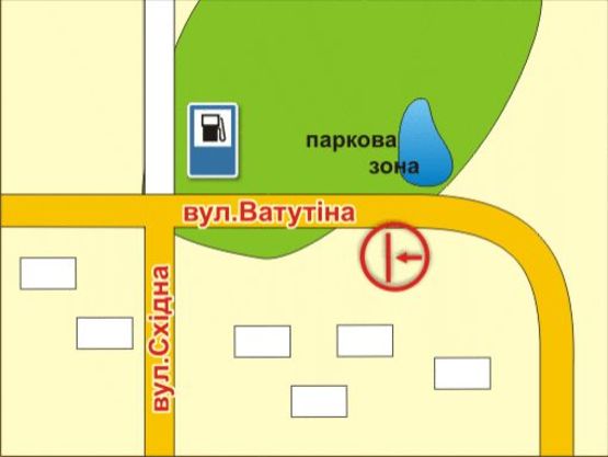 Схема рекламной плоскости по адресу вул. Ватутіна, 2