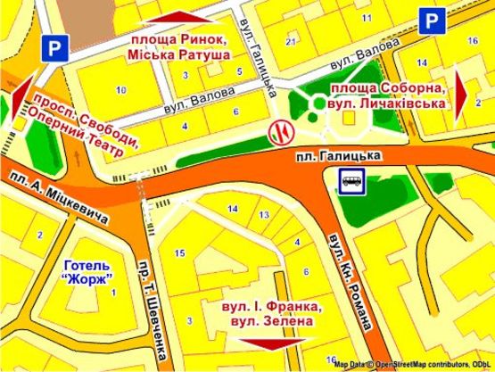 Схема рекламной плоскости по адресу пл. Галицька – вул. Галицька (парна сторона)  скролл