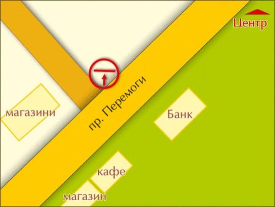 Схема рекламної площини за адресою пр. Перемоги, 12 Схема рекламної площини за адресою пр. Перемоги, 12