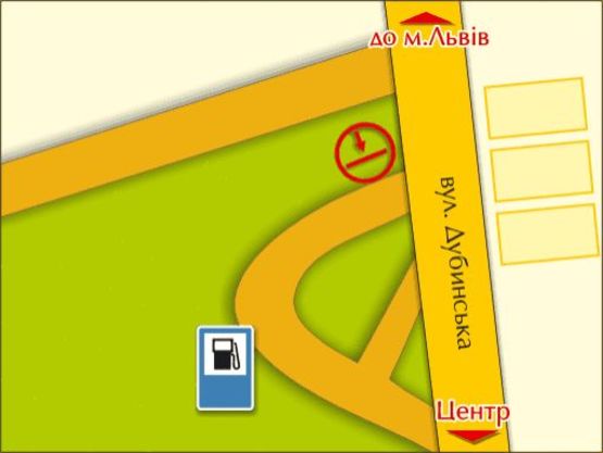 Схема рекламной плоскости по адресу пер. вул. Дубенської – Макарова Схема рекламной плоскости по адресу пер. вул. Дубенської – Макарова