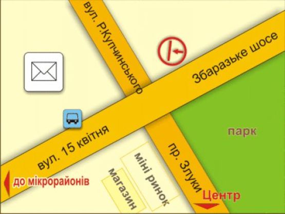 Схема рекламної площини за адресою пр. Злуки – вул. 15 Квітня