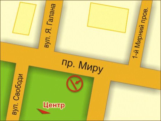 Схема рекламної площини за адресою пр. Миру, 82 Схема рекламної площини за адресою пр. Миру, 82