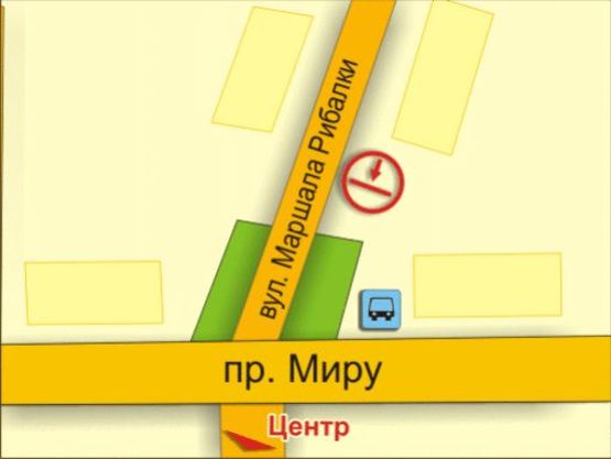 Схема рекламной плоскости по адресу вул. Маршала Рибалка, 8 Схема рекламной плоскости по адресу вул. Маршала Рибалка, 8