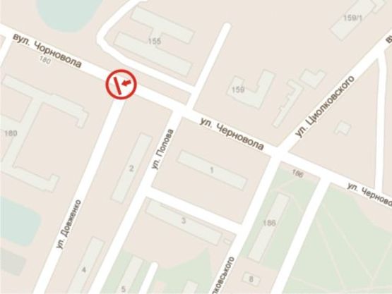 Схема рекламной плоскости по адресу пер. вул. Чорновола – Довженка Схема рекламной плоскости по адресу пер. вул. Чорновола – Довженка