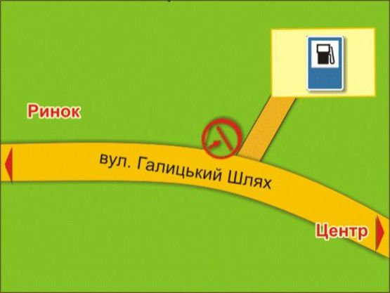 Схема рекламной плоскости по адресу вул. Галицький Шлях (біля АЗС)