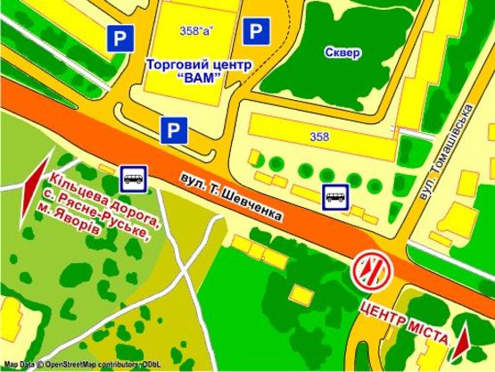 Схема рекламной плоскости по адресу вул. Шевченка, 358 Схема рекламной плоскости по адресу вул. Шевченка, 358